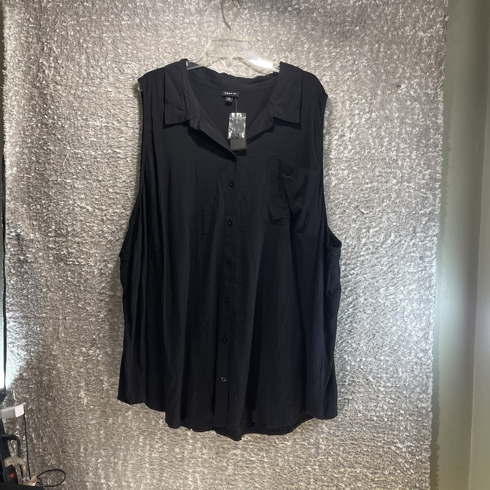 Torrid Sleeveless Polo Shirt Women Sz 6, 6X, 30 Rayon‎ Button Up Preppy NWT